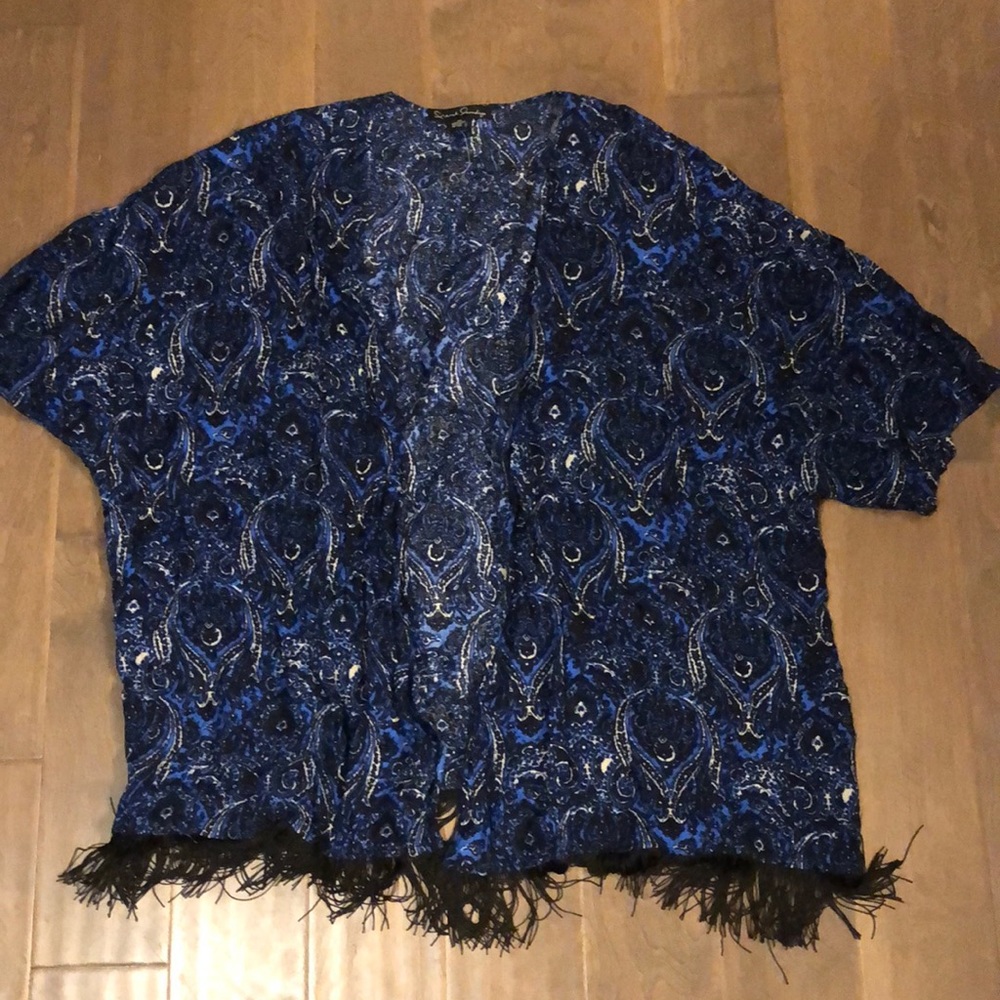 French Laundry fringed jacket cover-up